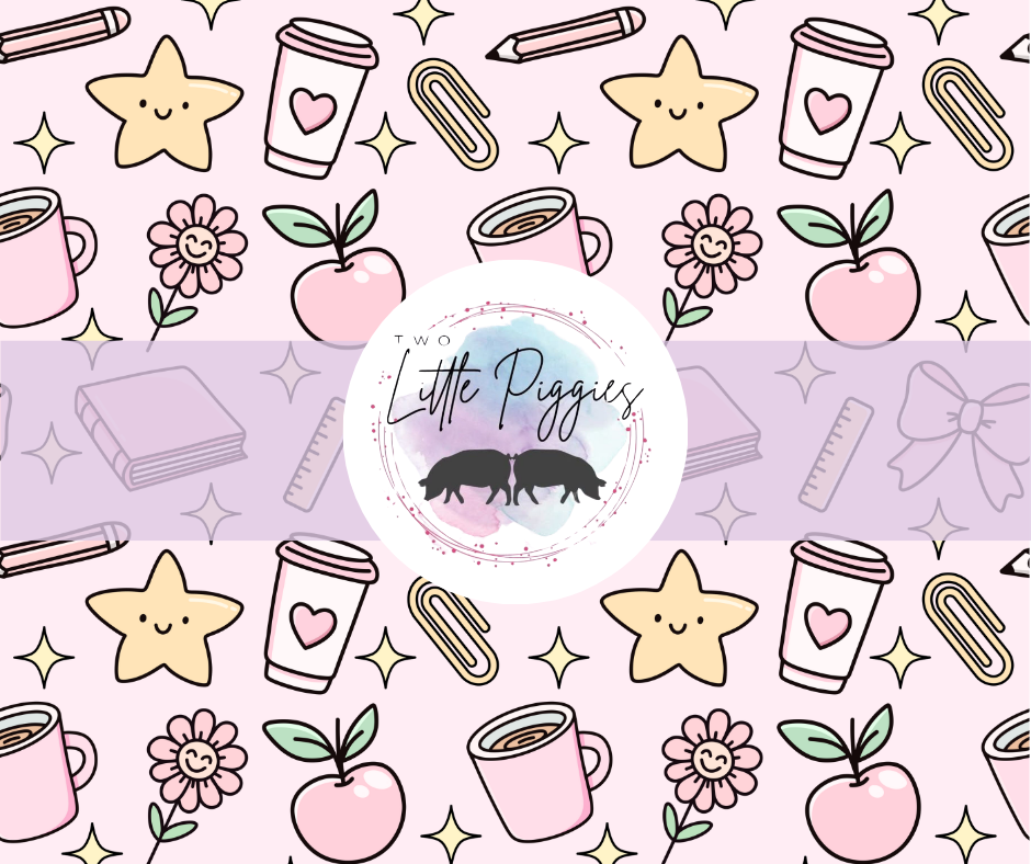 Printed Vinyl - Back to School - Pastel School Supplies