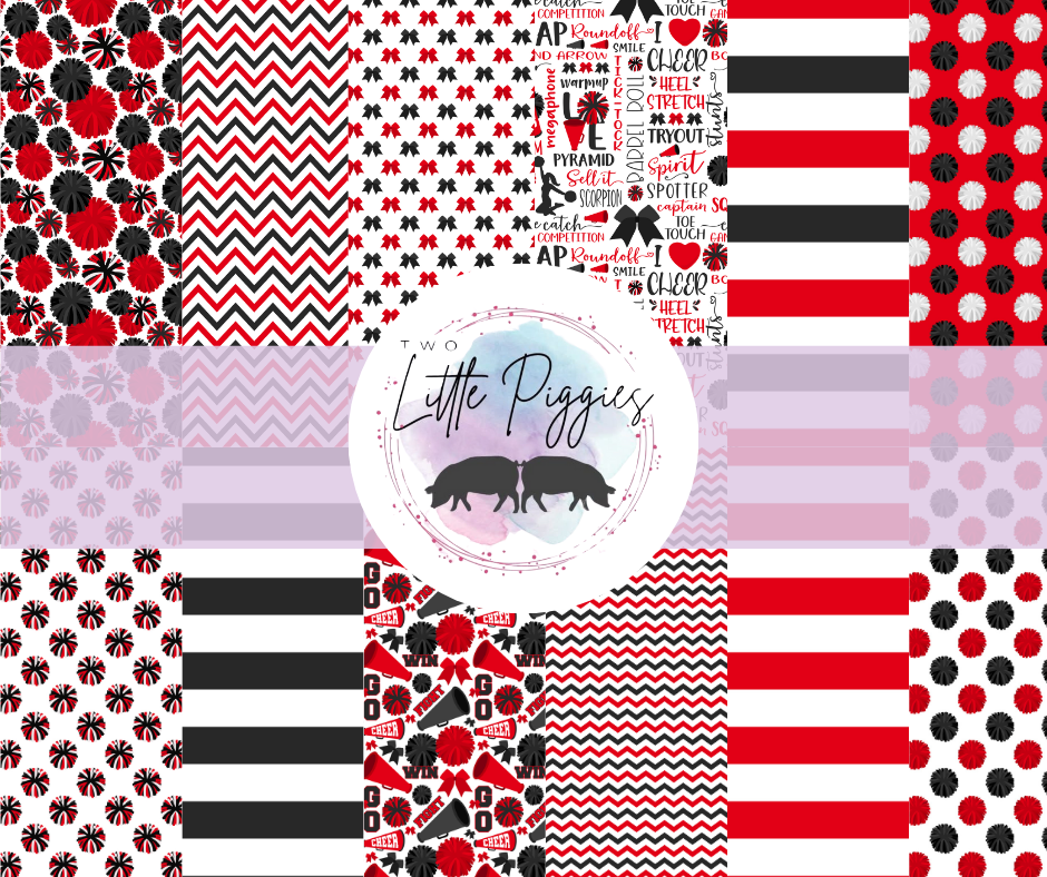 Printed Vinyl - Cheer - Red and Black
