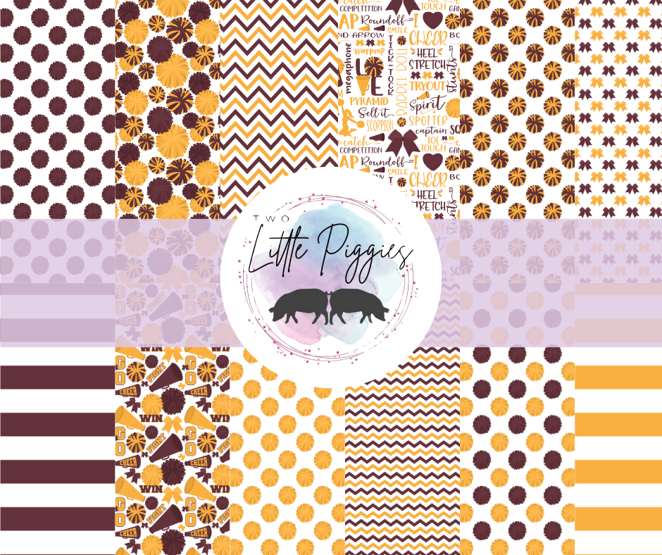 Printed Vinyl - Cheer - Maroon and Gold