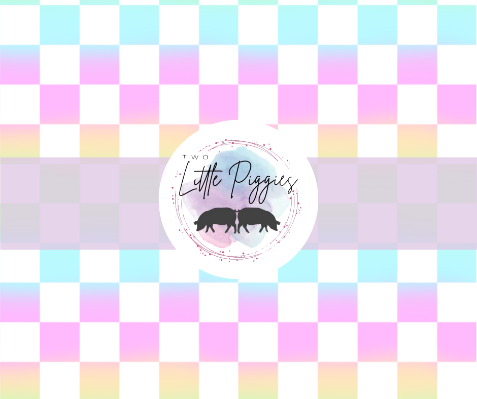 Printed Vinyl - Pastel Rainbow Checker