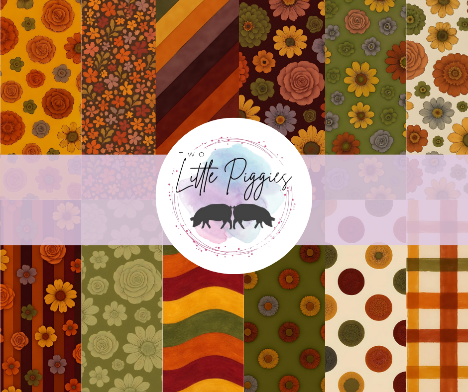 Printed Vinyl - Burgundy Fall Floral