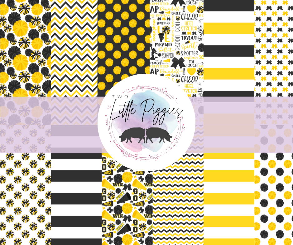 Printed Vinyl - Cheer - Yellow and Black