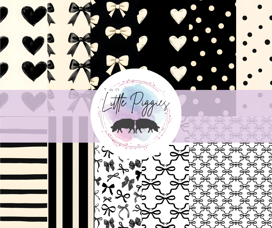 Printed Vinyl - Black and White Bows