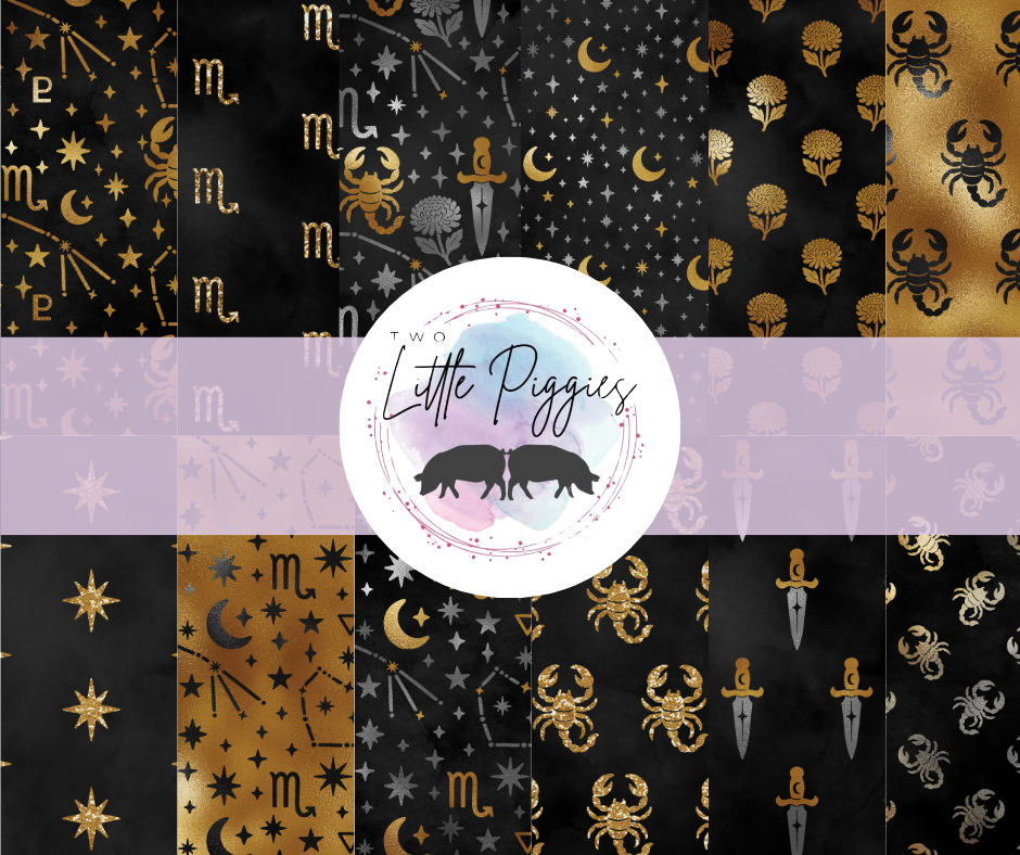 Printed Vinyl - Scorpio - Black and Gold