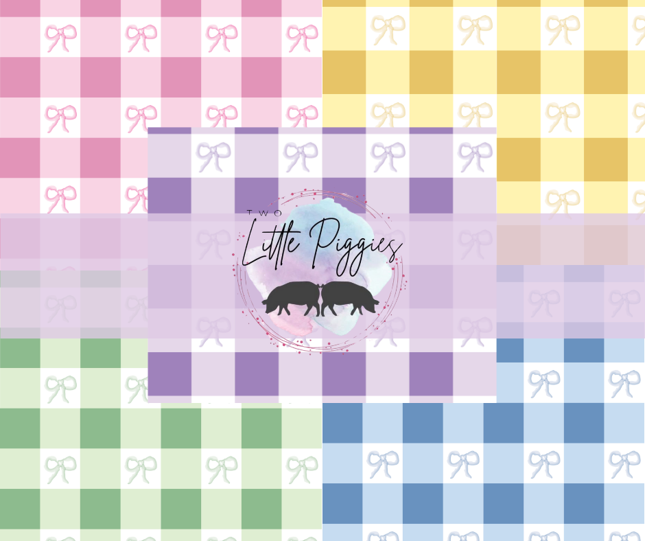 Printed Vinyl - Pastel Gingham Bows