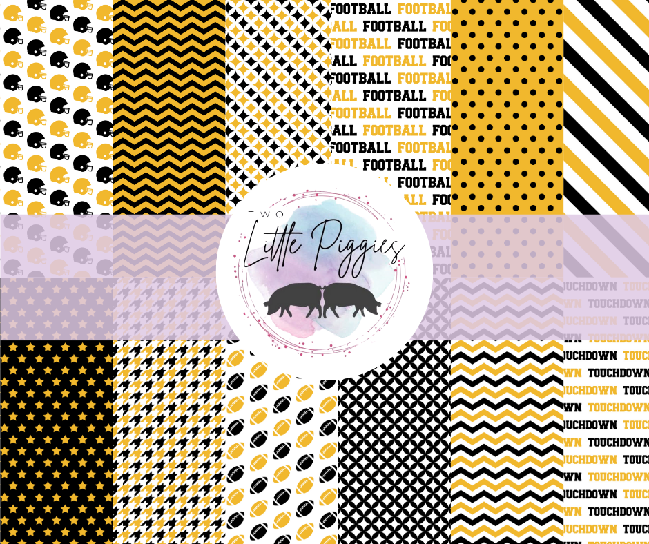 Printed Vinyl - Football - Black and Gold