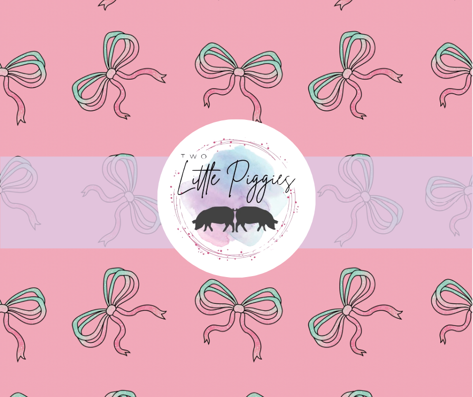 Printed Vinyl - Pink and Teal Bows
