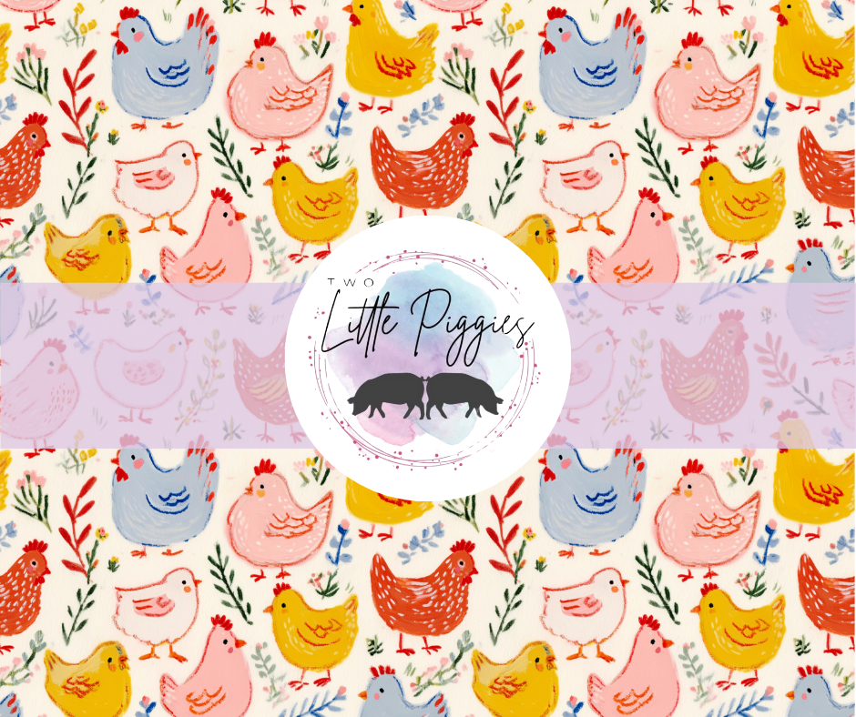 Printed Vinyl - Spring Chicken Doodle
