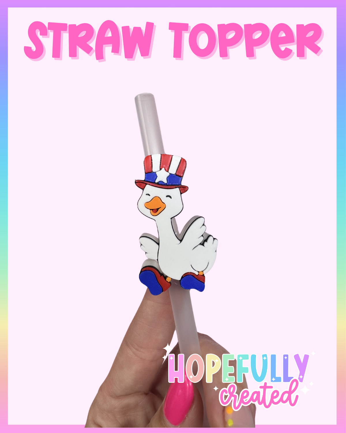 Patriotic Goose Straw Topper