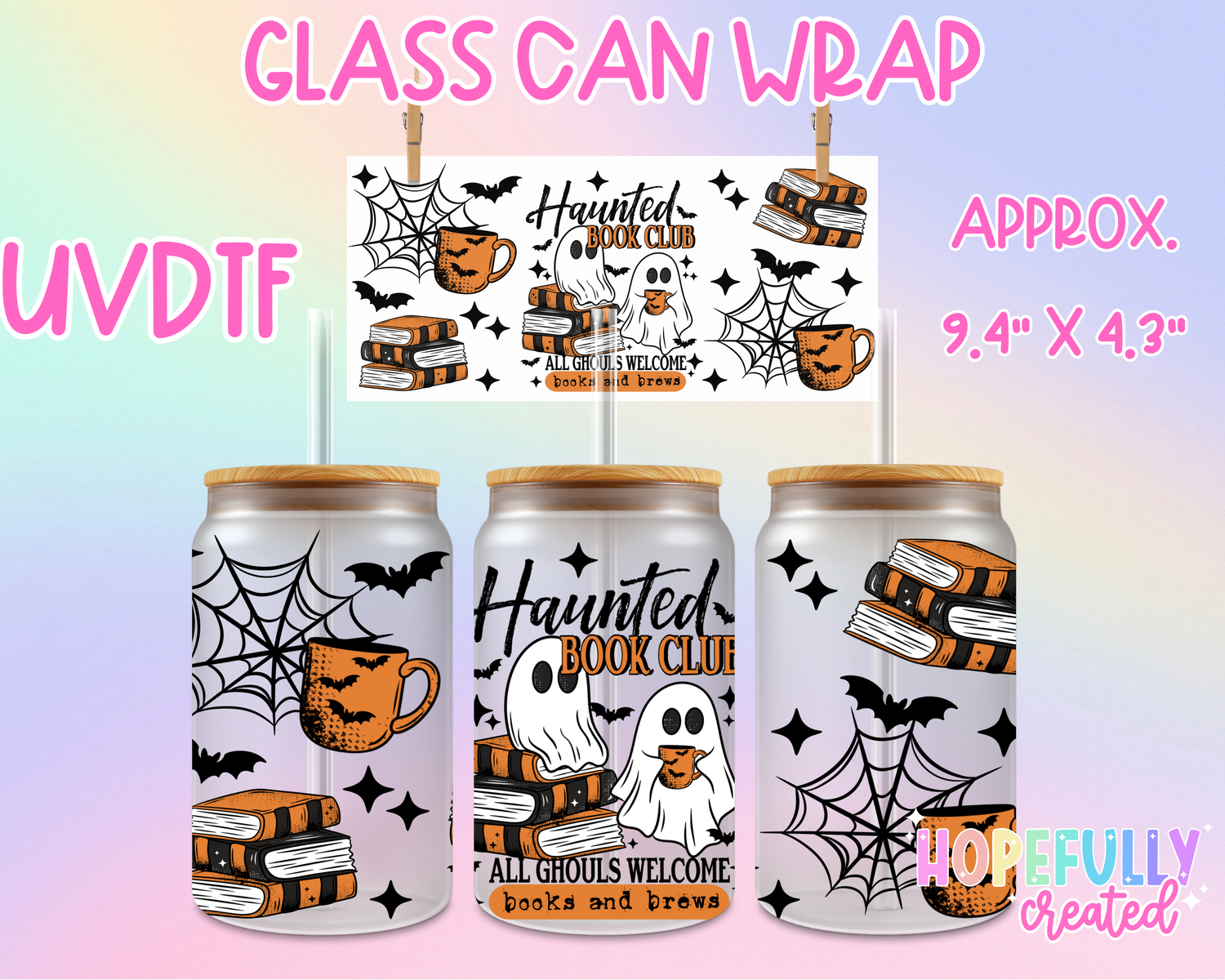 Haunted Book Club UVDTF Glass Can Wrap