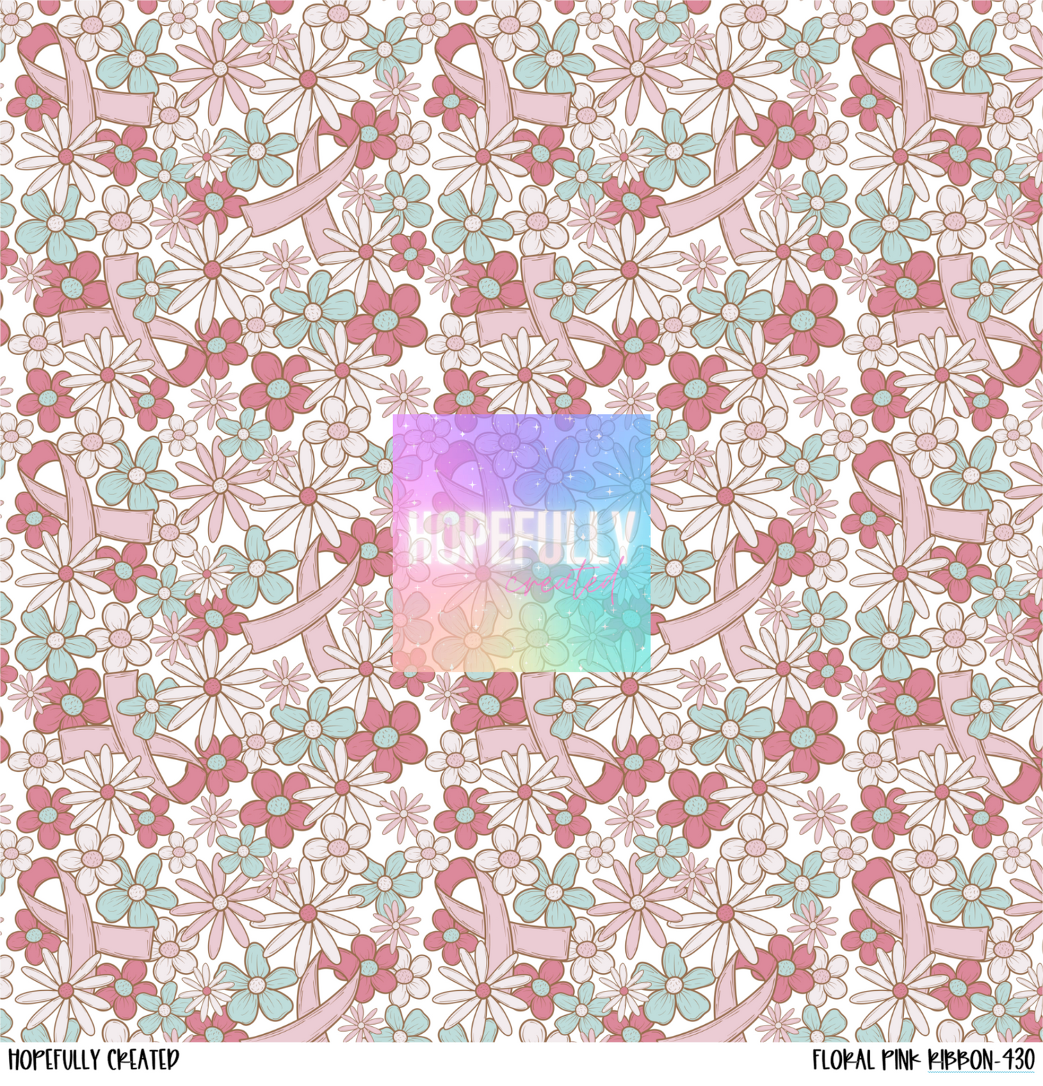 Floral Pink Ribbon Vinyl Collection-430
