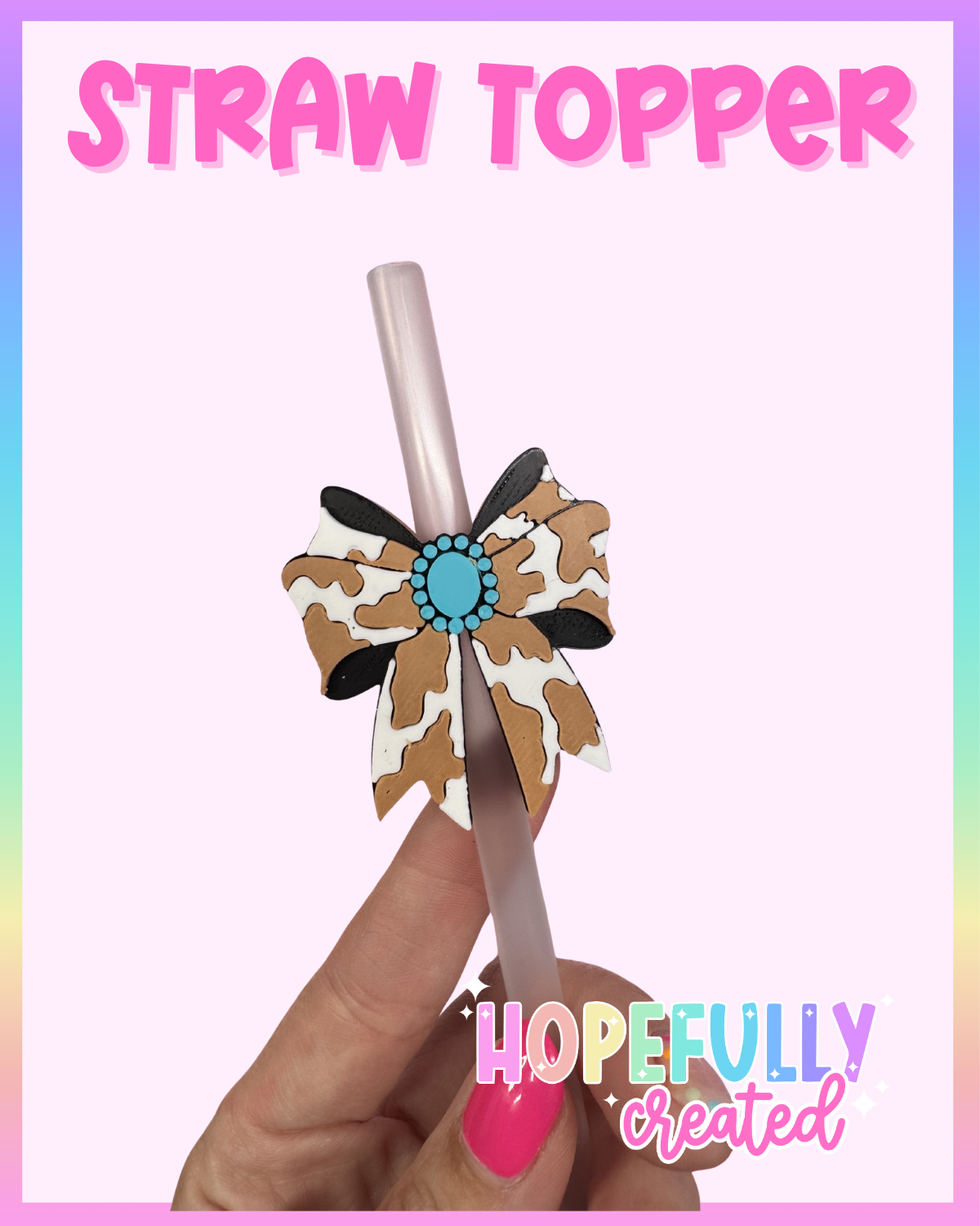 Western Bow Straw Topper