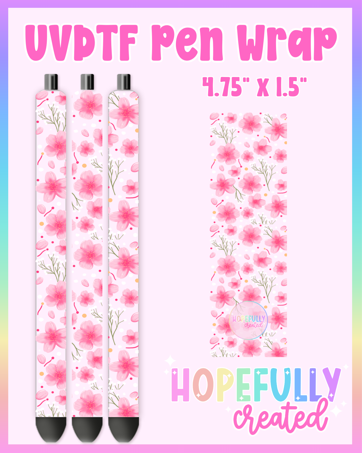 Cherry Blossom UVDTF Pen Wrap