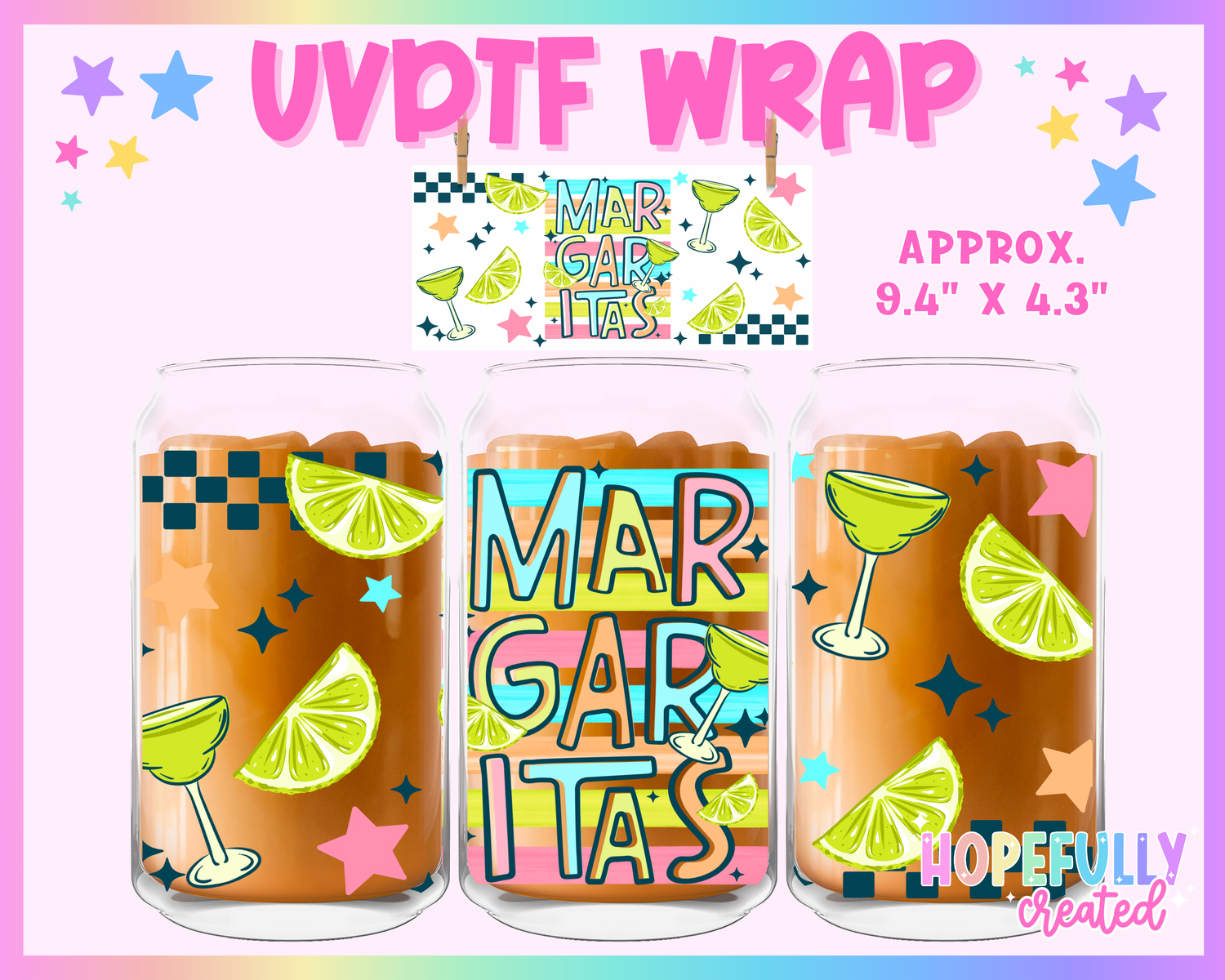 Margaritas UVDTF Glass Can Wrap