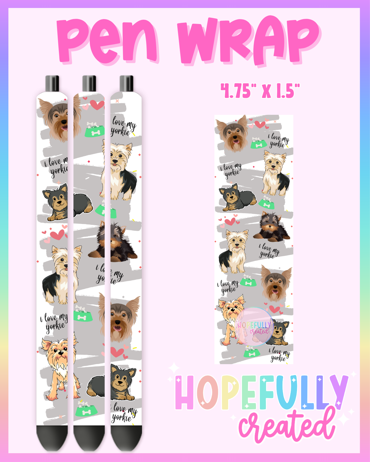 Yorkie Pen Wrap- 4571