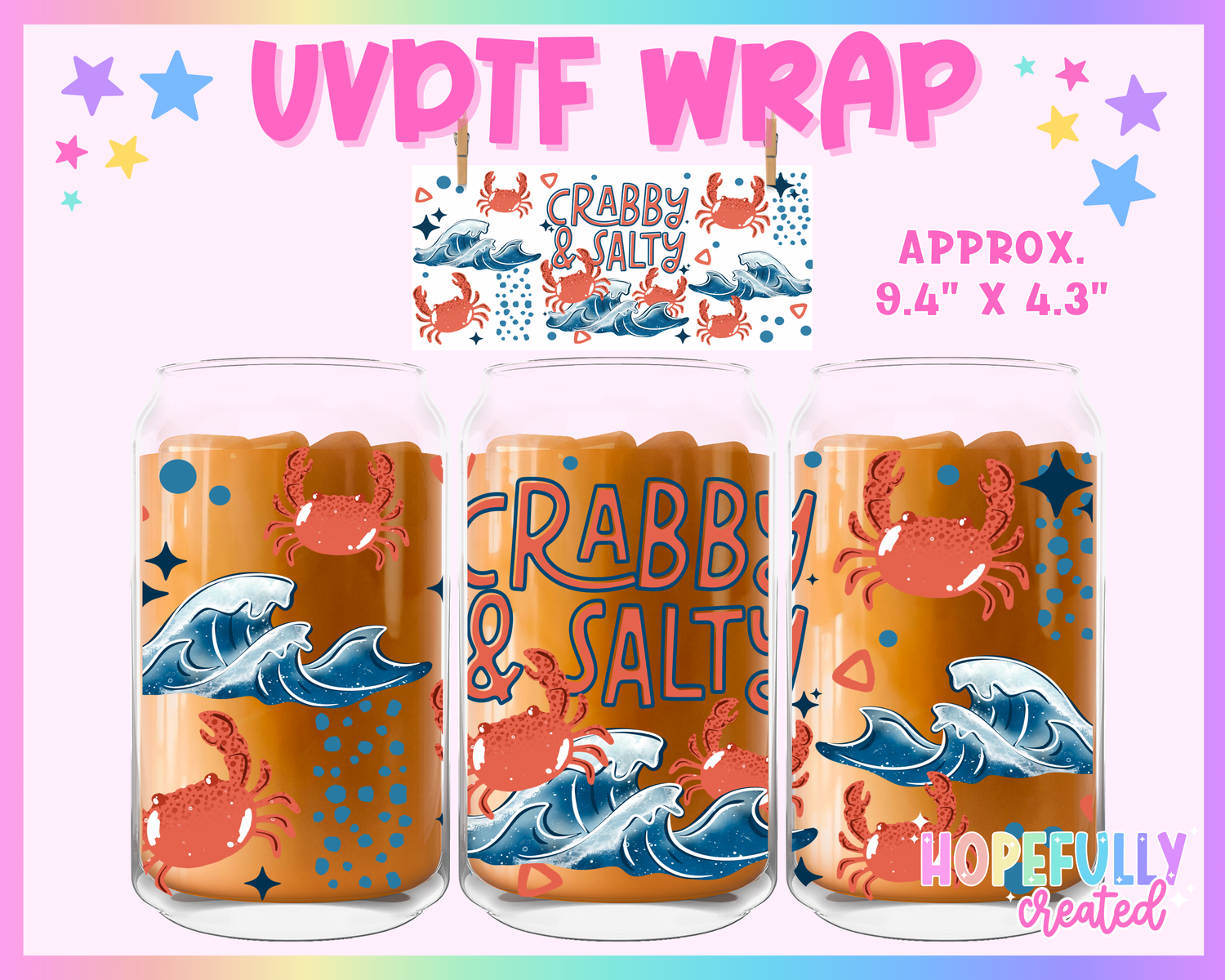 Crabby & Salty UVDTF Glass Can Wrap