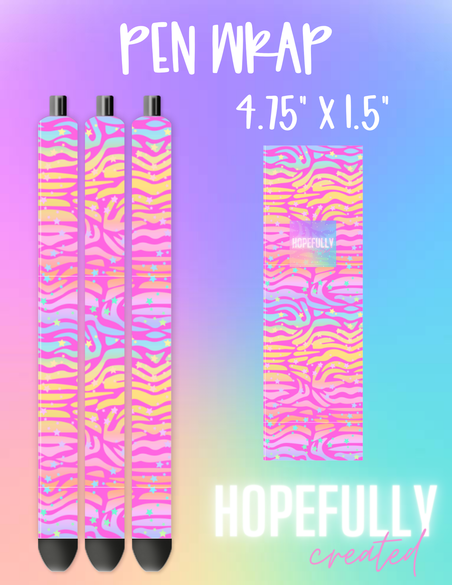Rainbow Zebra Pen Wrap-750