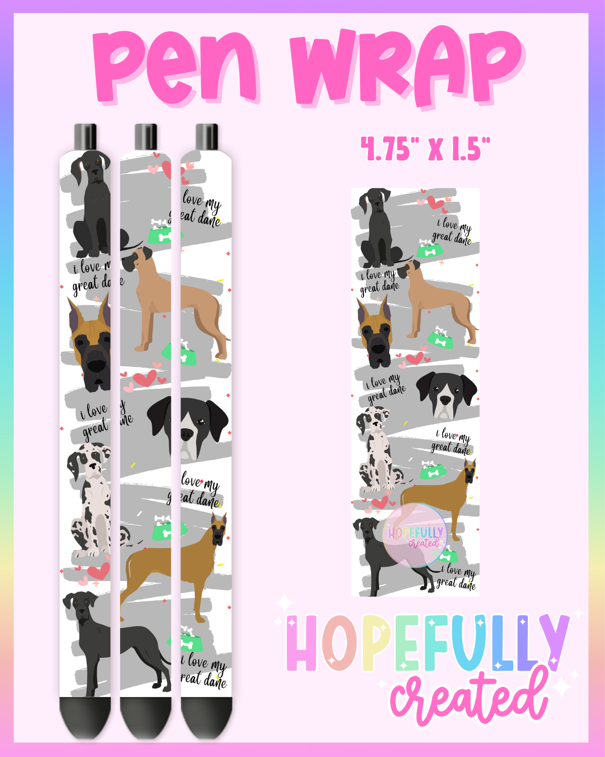 Great Dane Pen Wrap- 4574