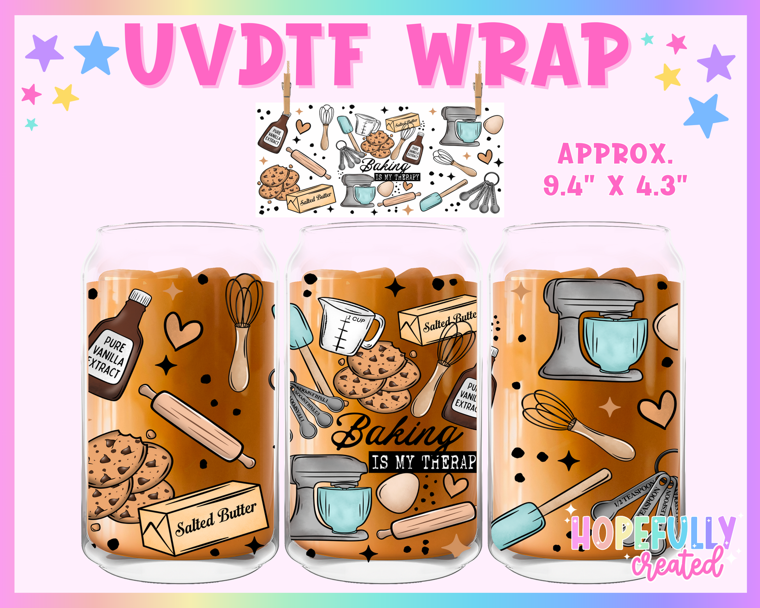 Baking UVDTF Glass Can Wrap