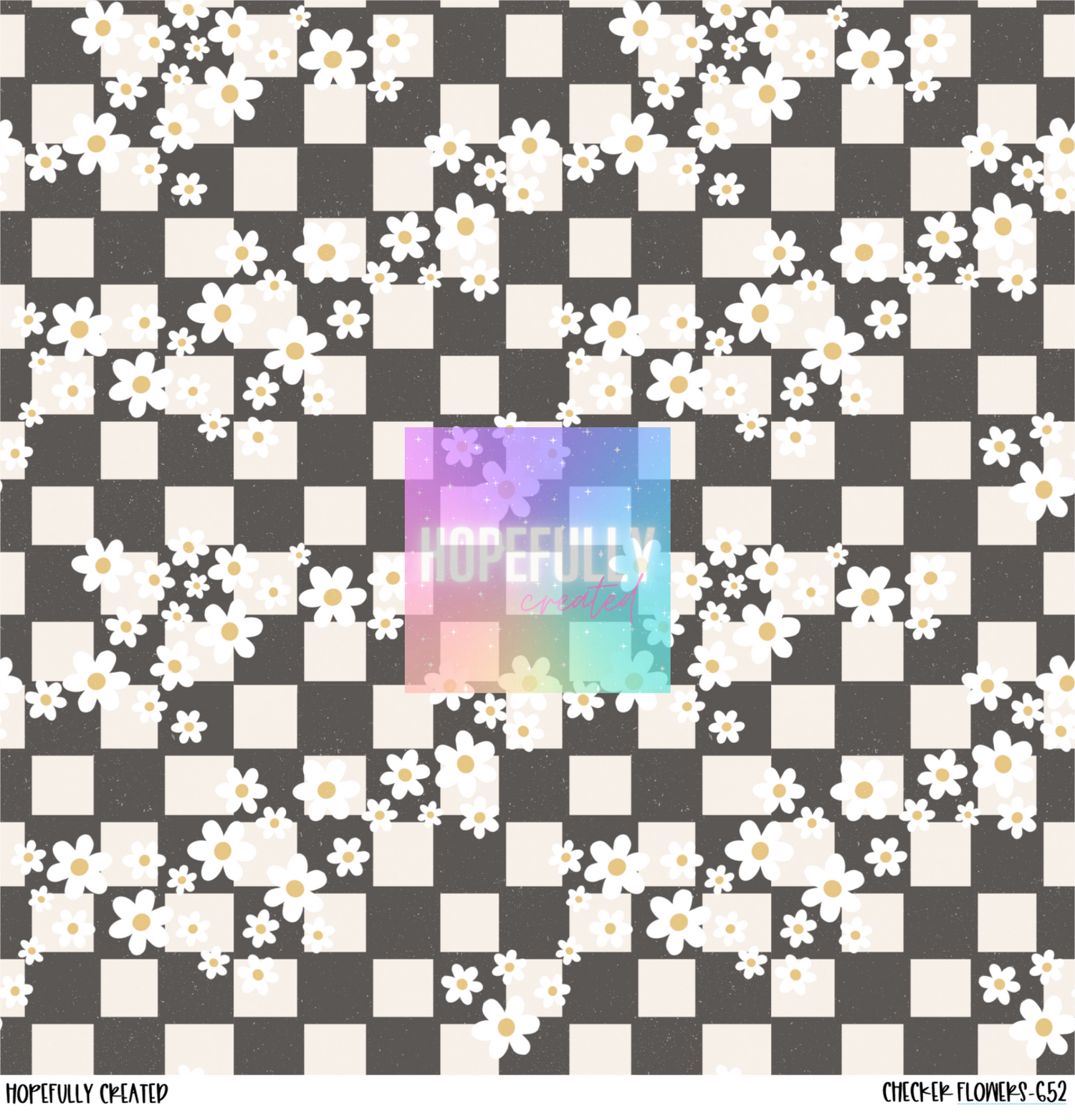 Checker Flowers 12x12 - 652
