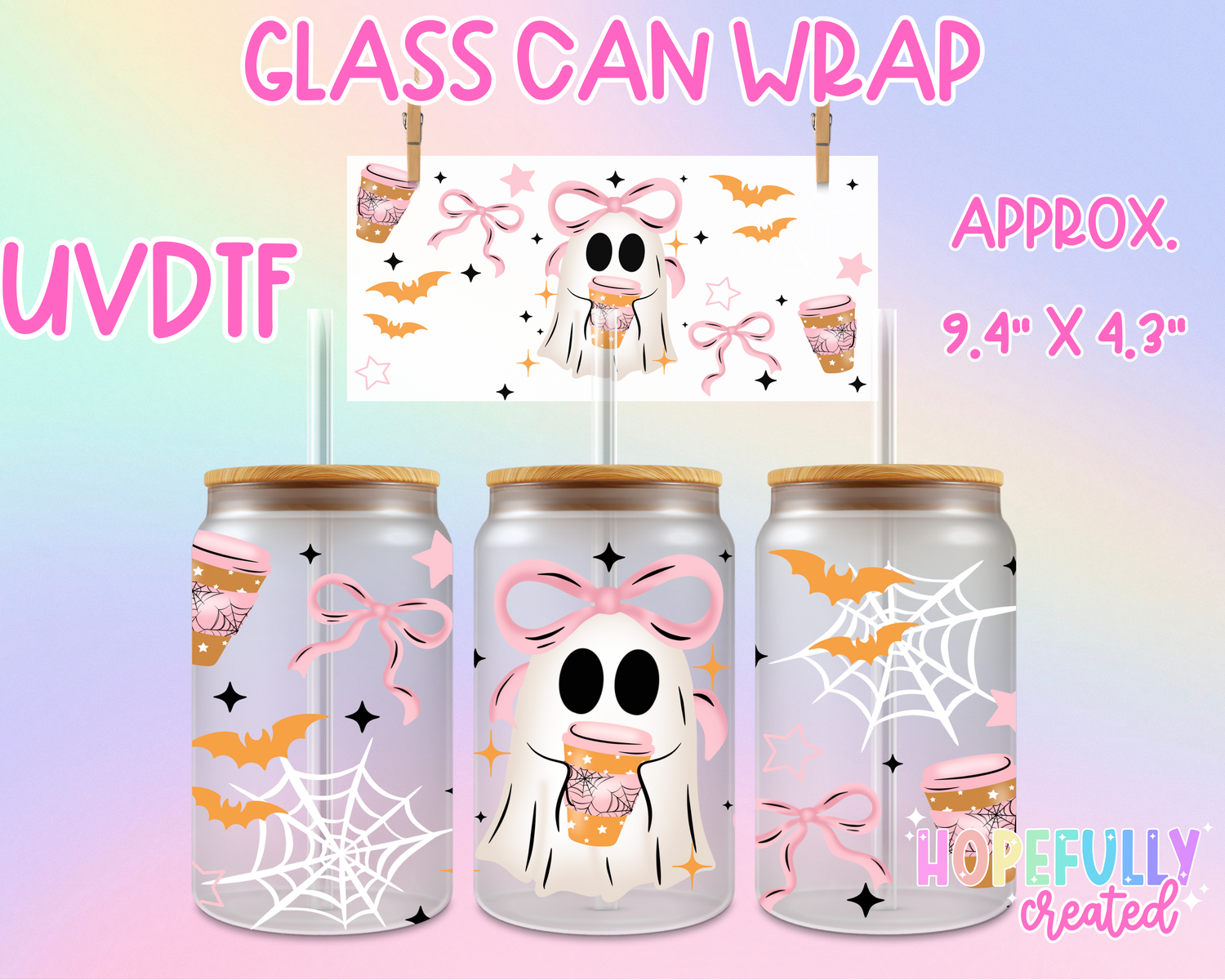 Coffee Ghost UVDTF Glass Can Wrap