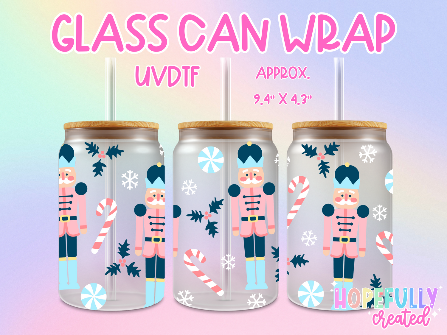 Nutcrackers UVDTF Glass Can Wrap