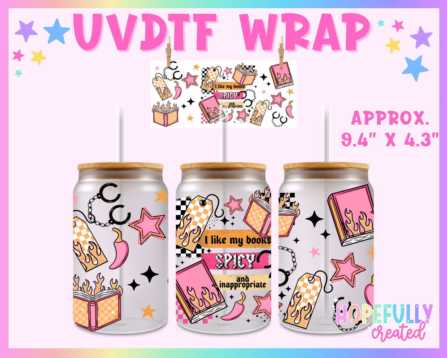 Spicy Books UVDTF Glass Can Wrap