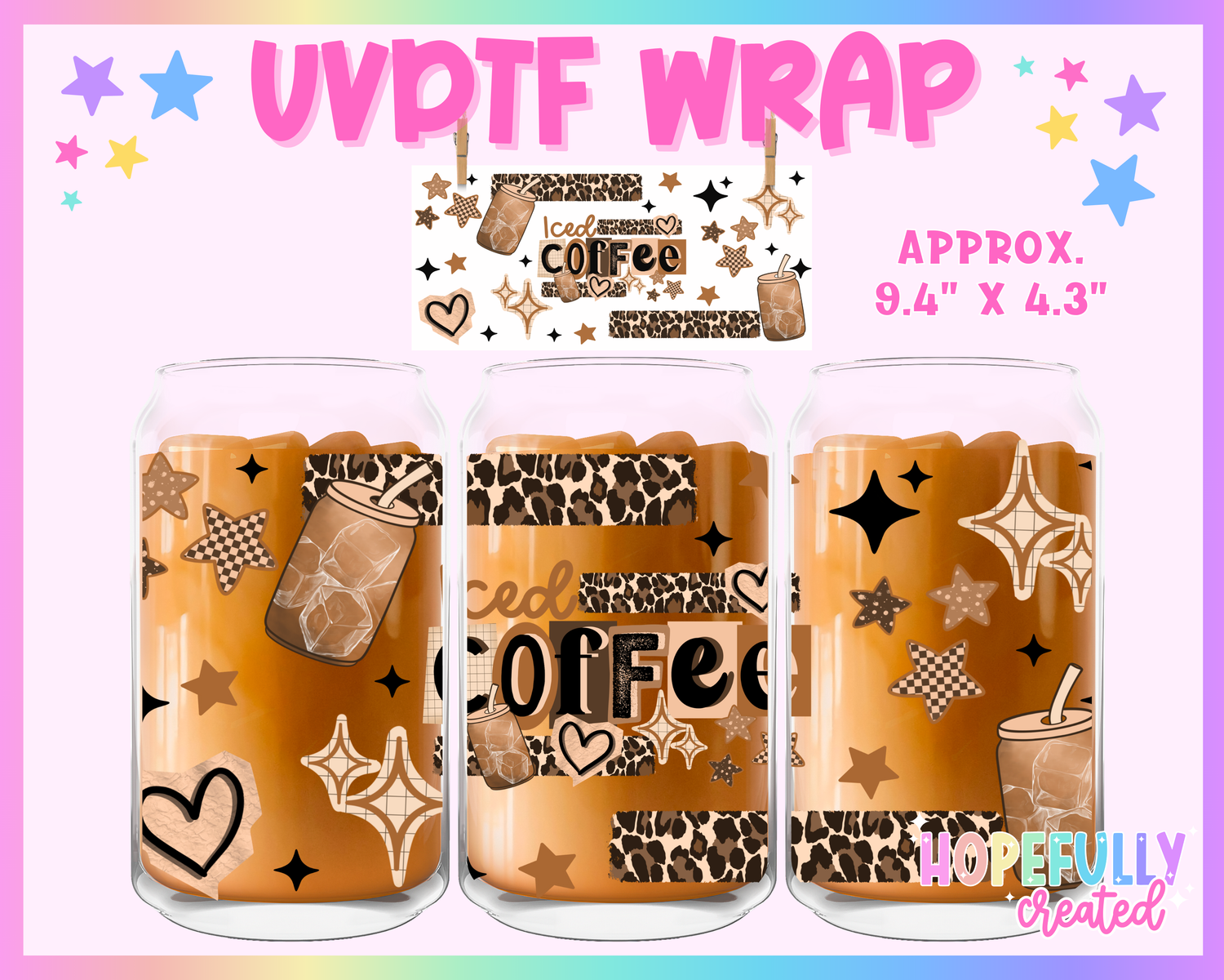 Iced Coffee UVDTF Glass Can Wrap