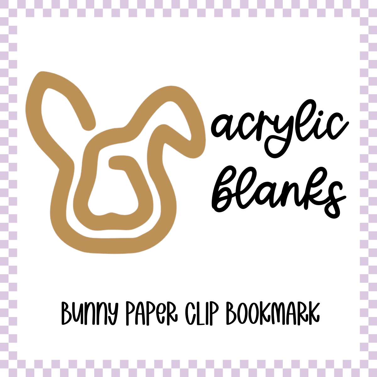 Acrylic Blank - Rabbit Paper Clip Bookmark (3pc)