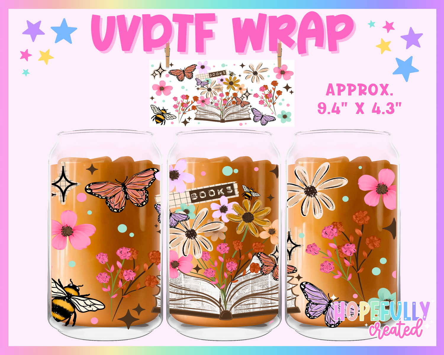 Books UVDTF Glass Can Wrap
