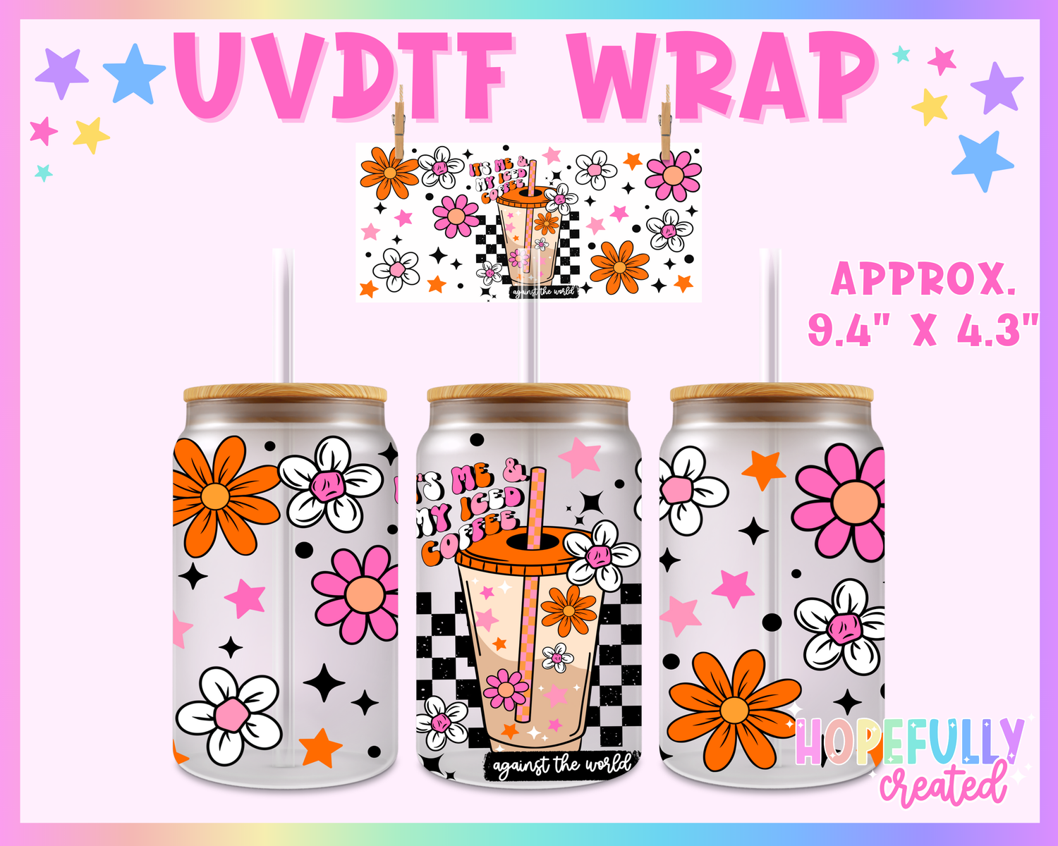 Iced Coffee UVDTF Glass Can Wrap