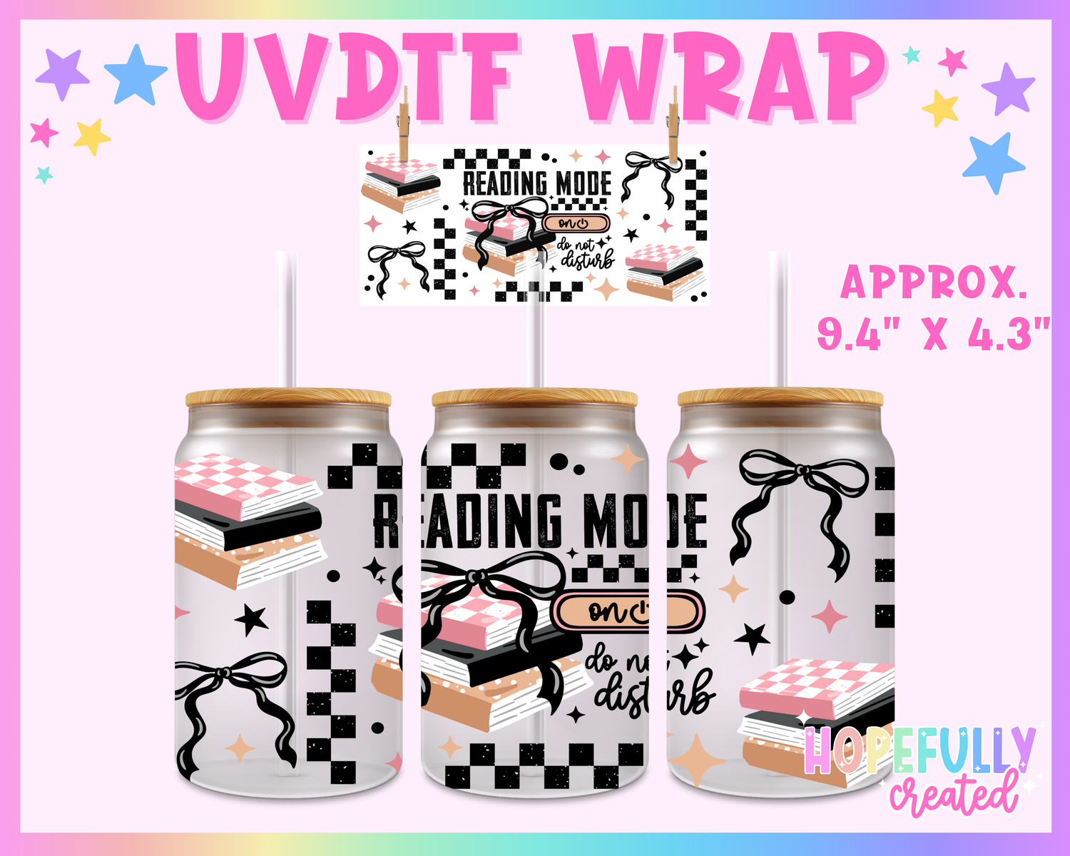 Reading Mode UVDTF Glass Can Wrap