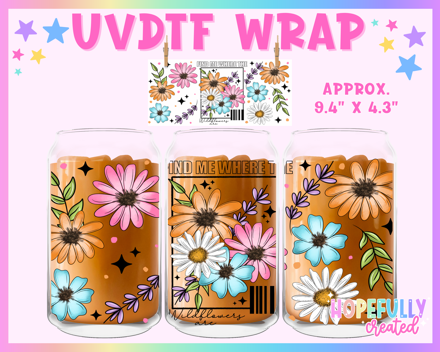 Find Me UVDTF Glass Can Wrap