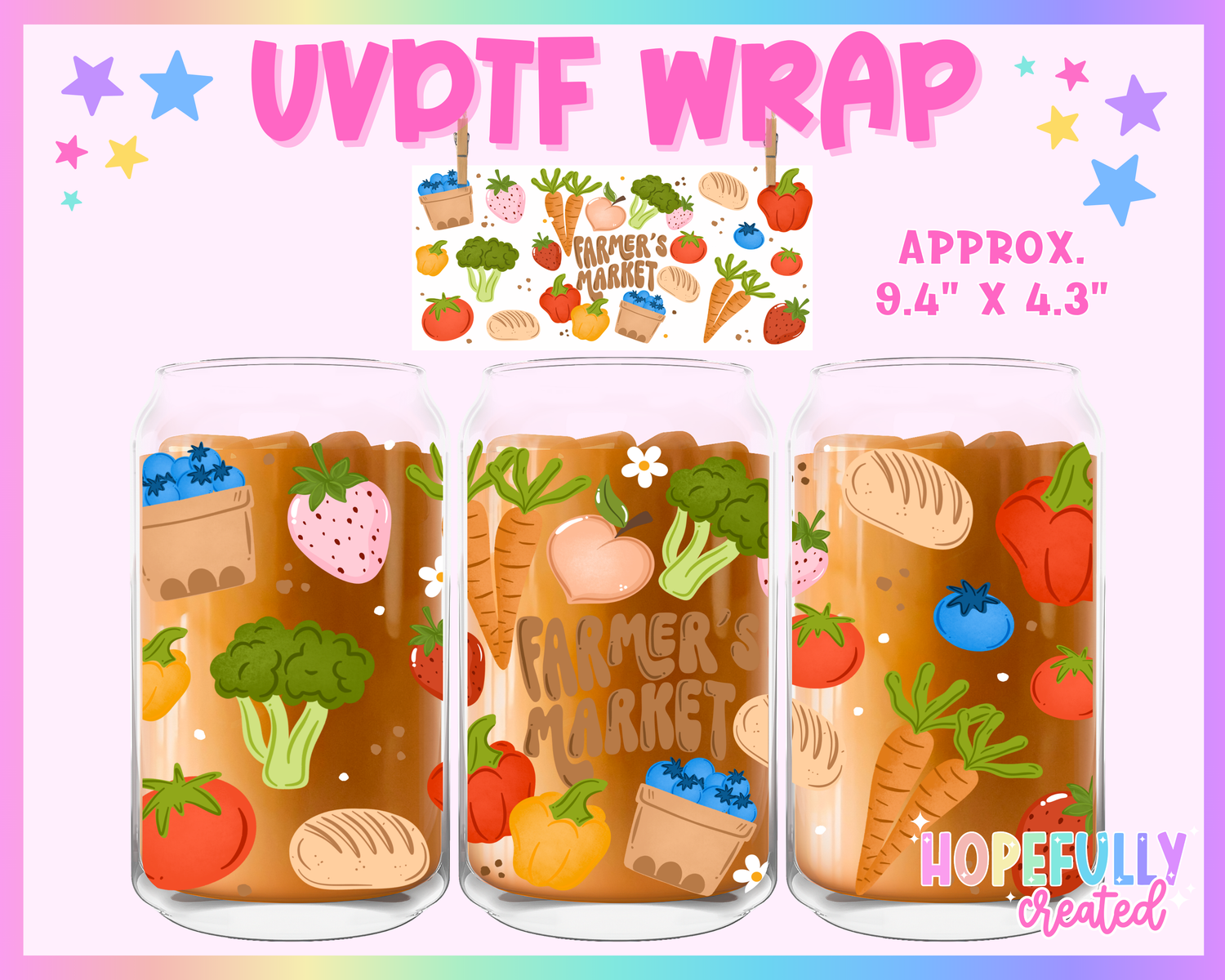 Farmers Market UVDTF Glass Can Wrap