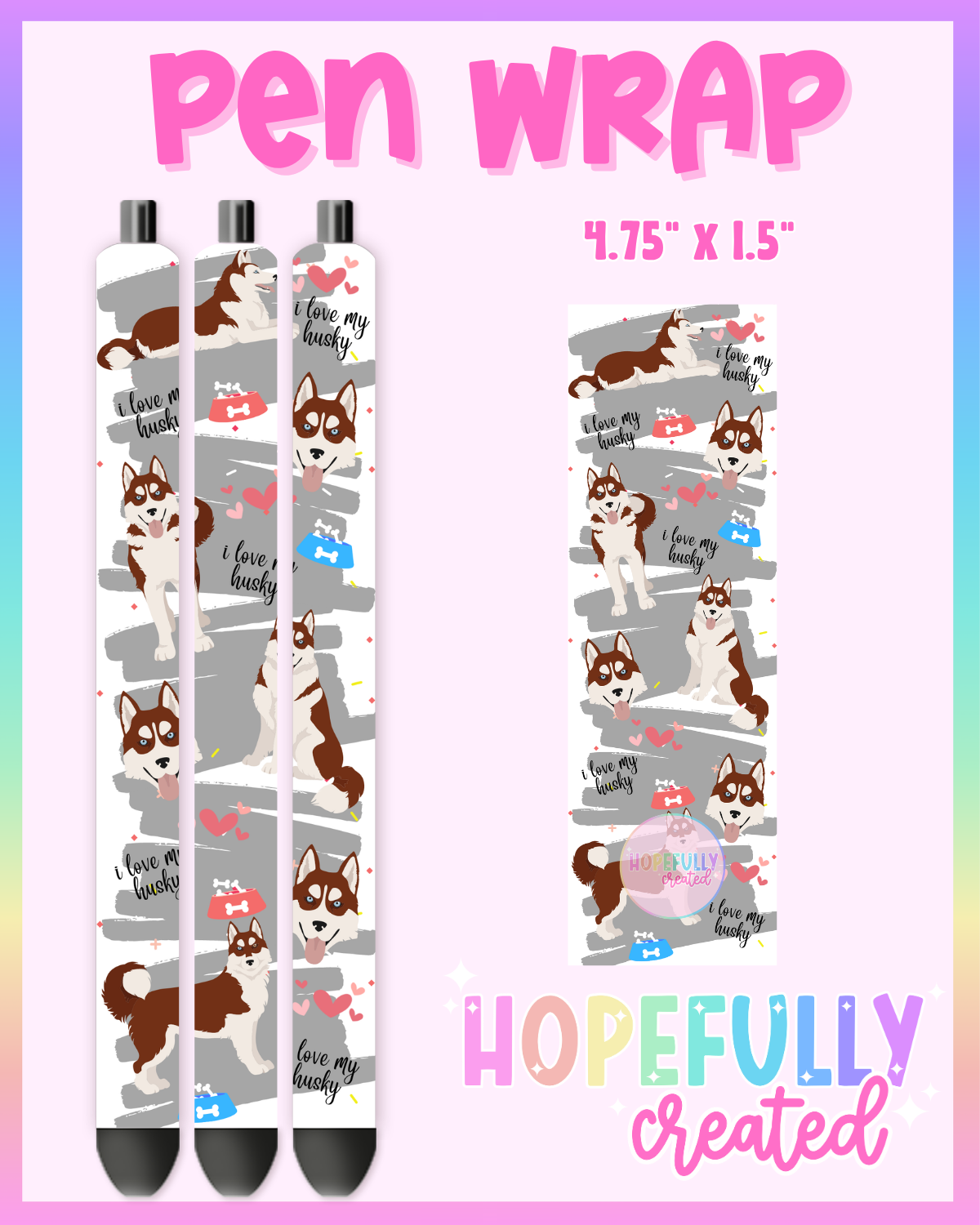 Red Husky Pen Wrap- 4573