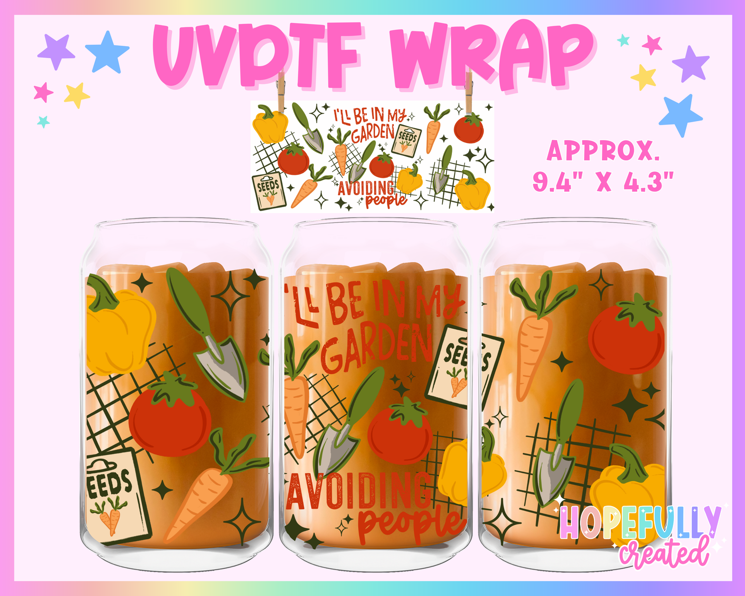 Garden UVDTF Glass Can Wrap