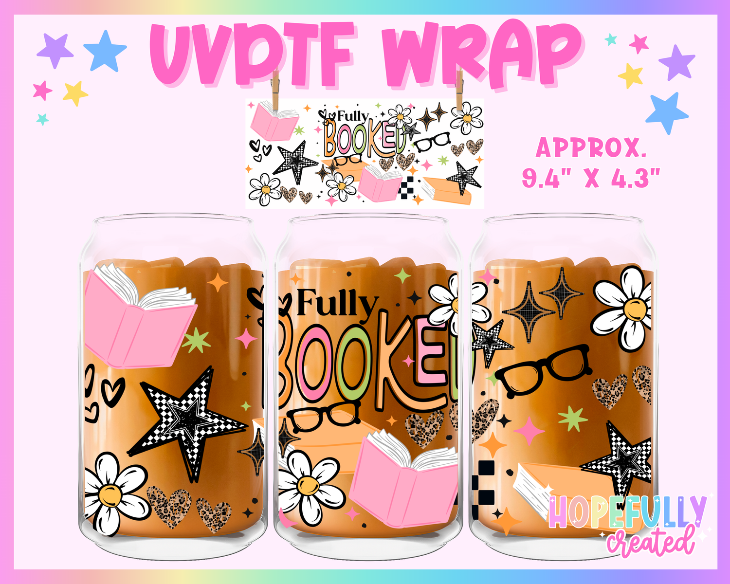 Fully Booked UVDTF Glass Can Wrap