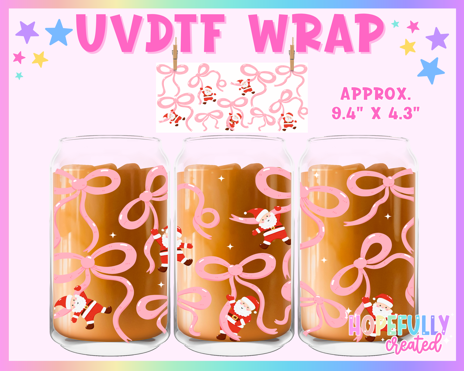 Santa UVDTF Glass Can Wrap