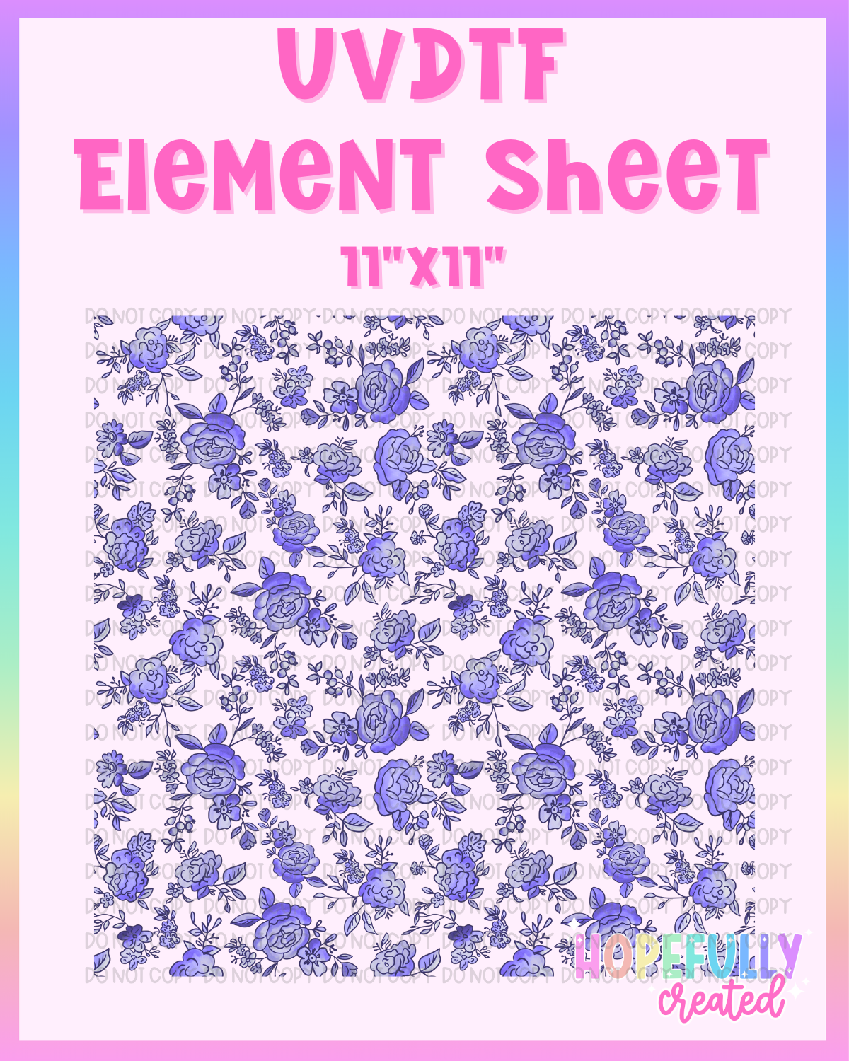 Purple Floral UVDTF Element Sheet
