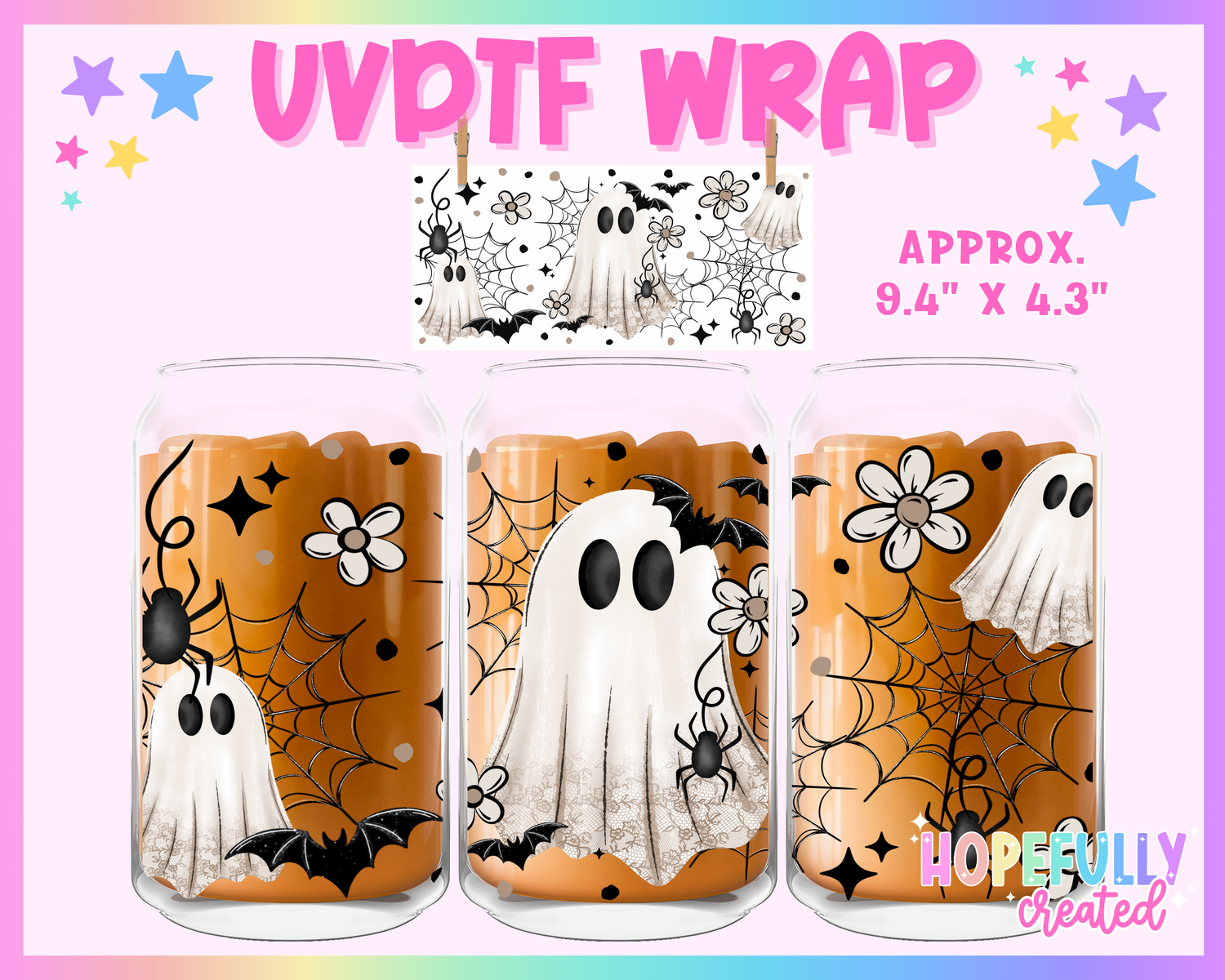 Ghost UVDTF Glass Can Wrap
