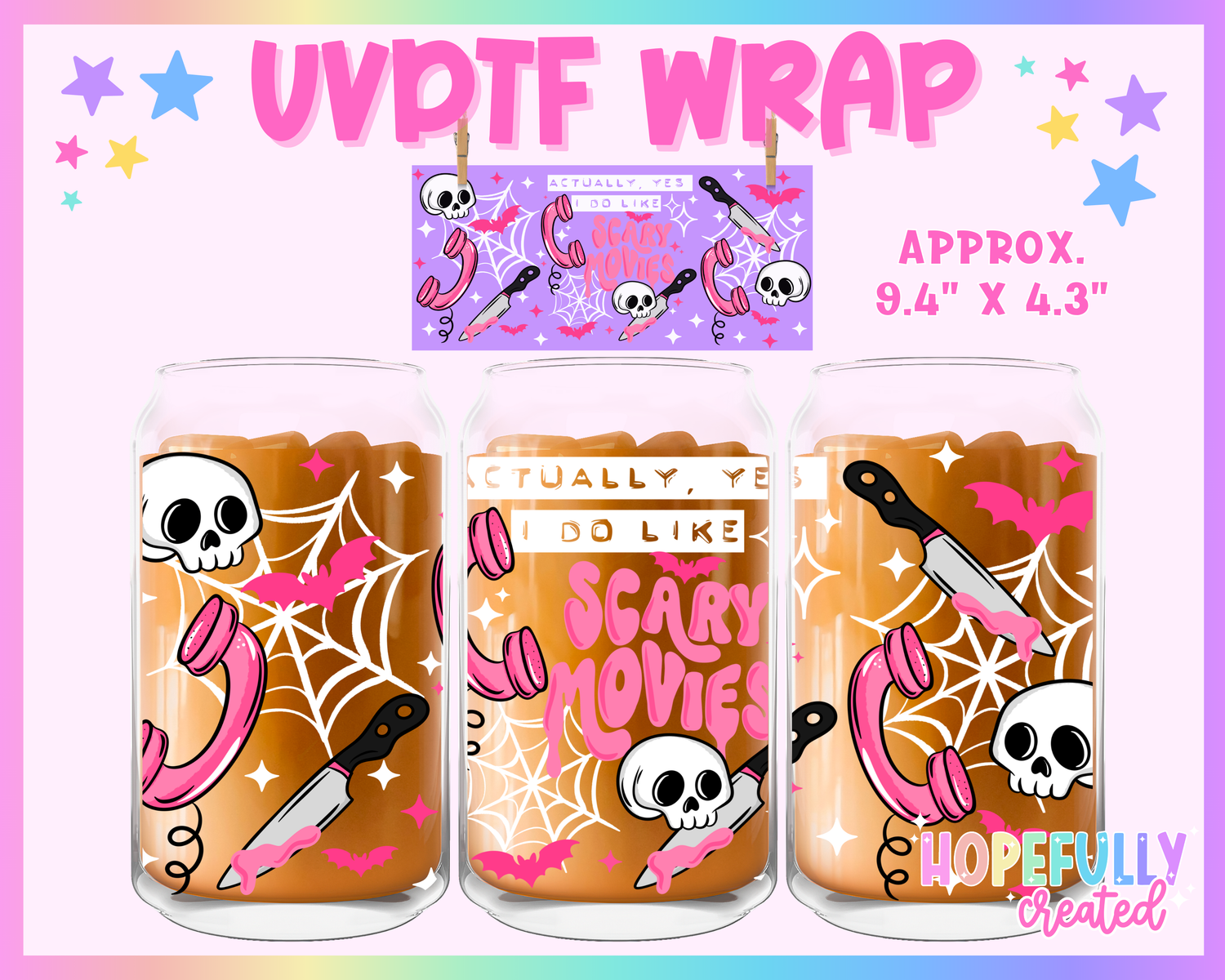 Scary Movies UVDTF Glass Can Wrap