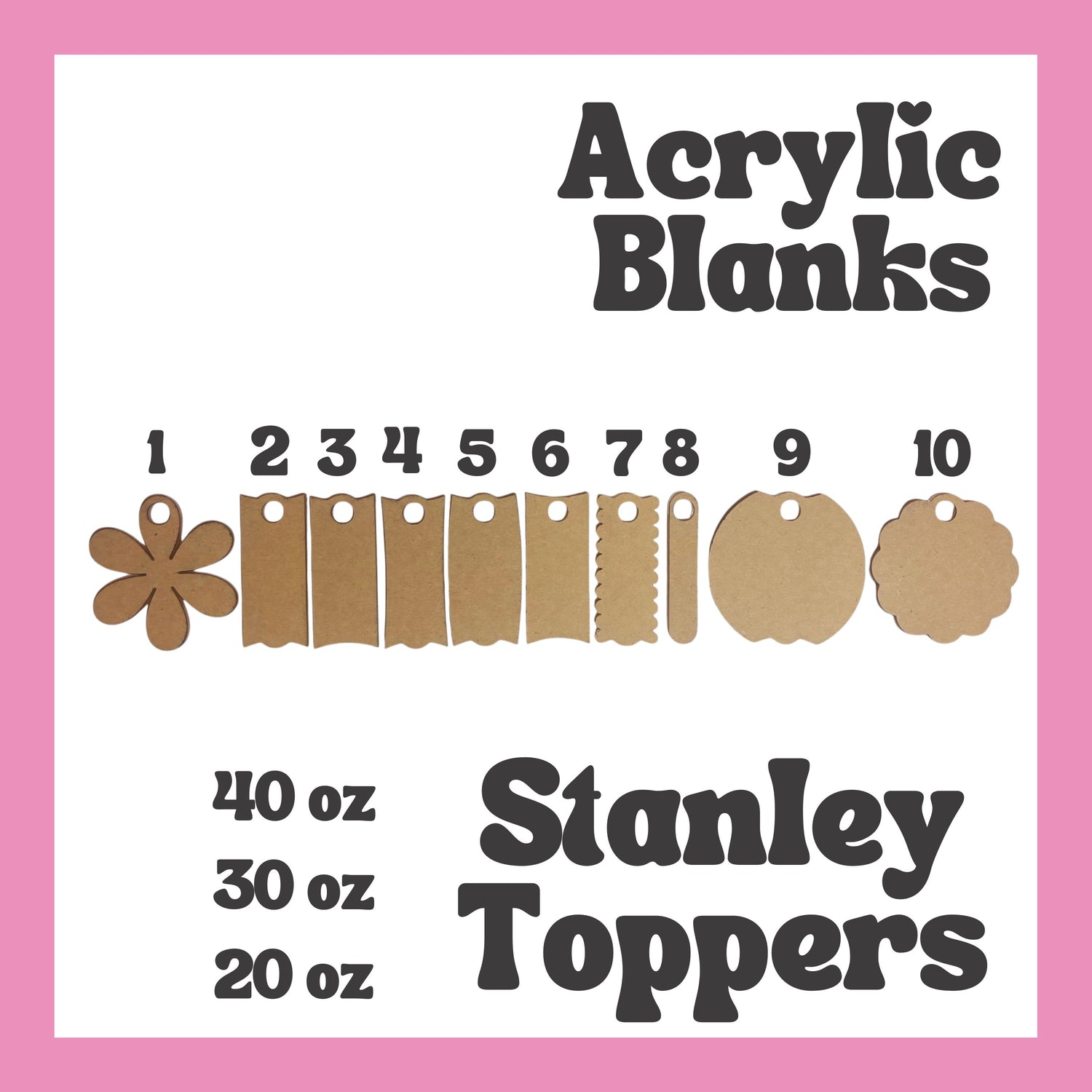 Stanley Topper Acrylic Blanks 3pc