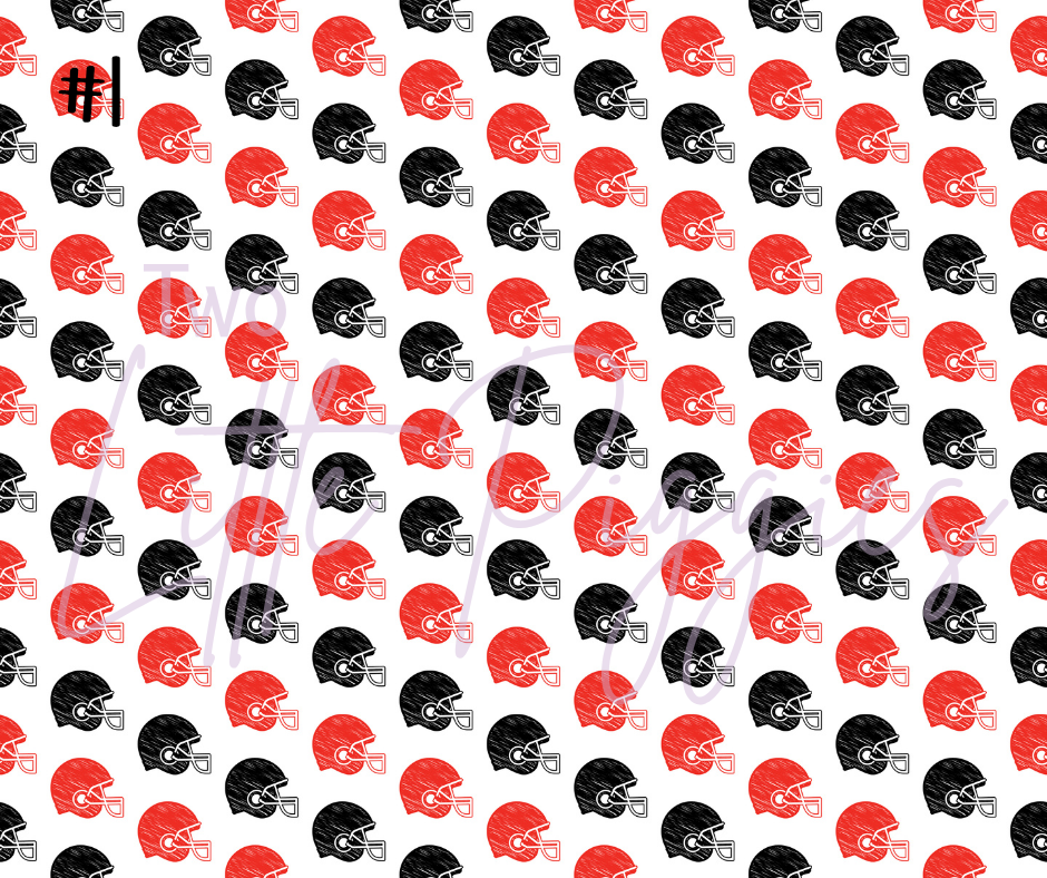 Printed Vinyl - Football - Black and Red