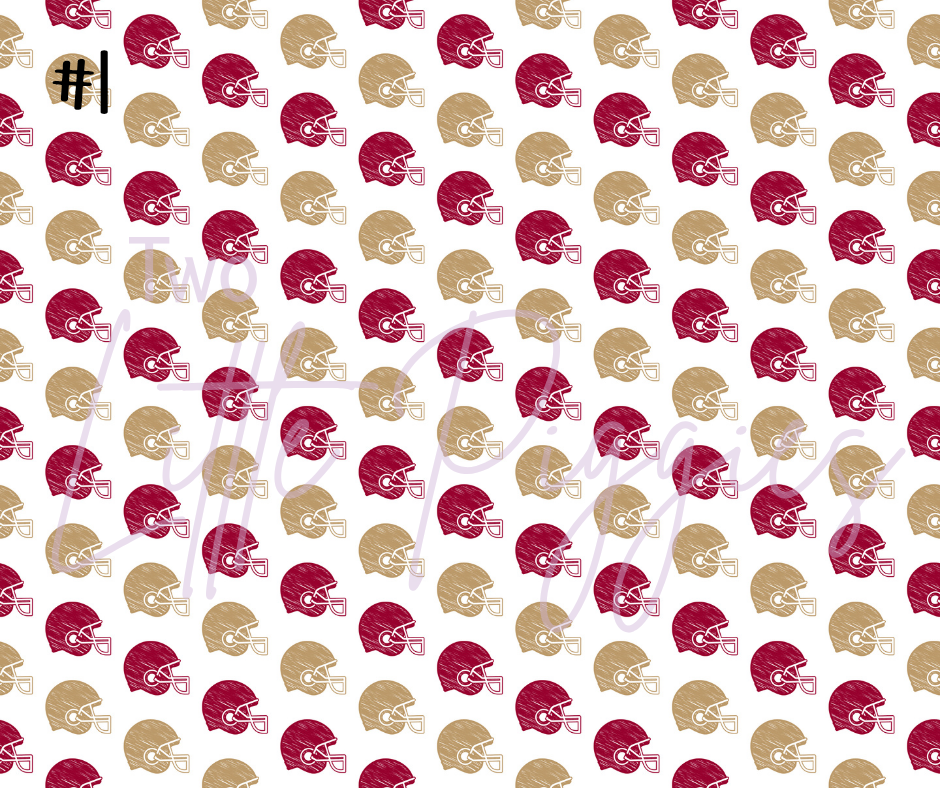 Printed Vinyl - Football - Maroon and Gold