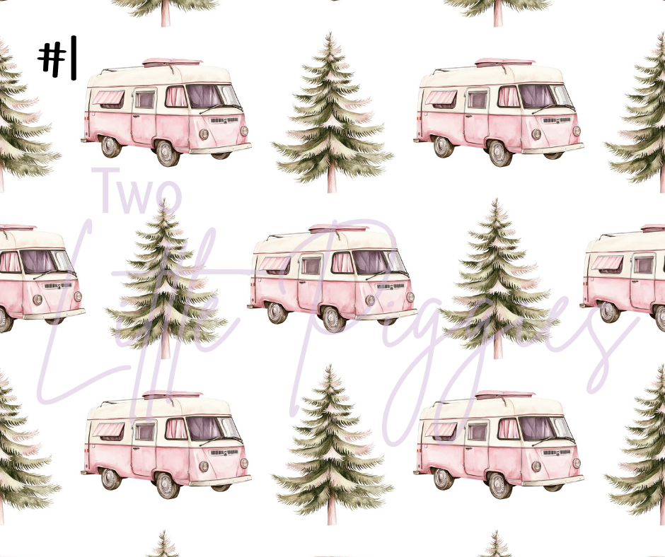Printed Vinyl - Pink Camping