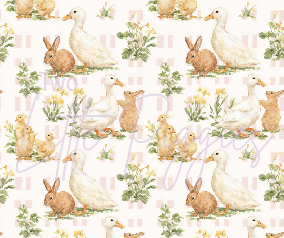 Printed Vinyl - Springtime Animal Doodle