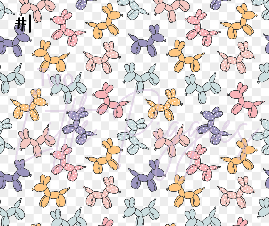 Printed Vinyl - Retro Balloon Dog - Purple