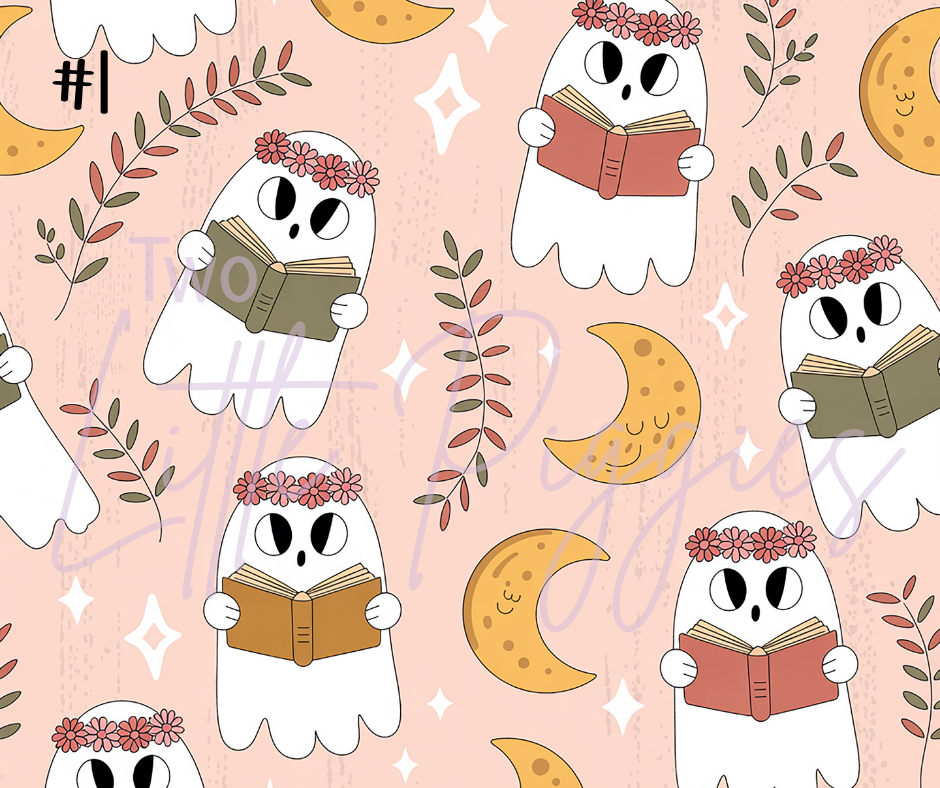 Printed Vinyl - Girl Ghosts and Books