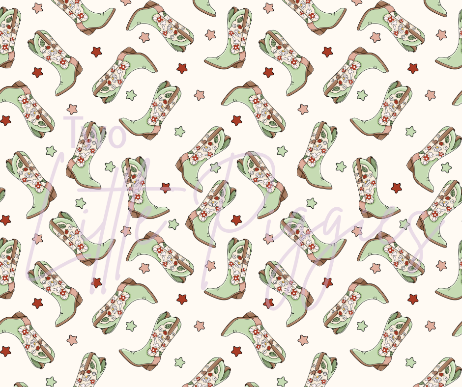 Printed Vinyl - Cottage Core Cowgirl Boots