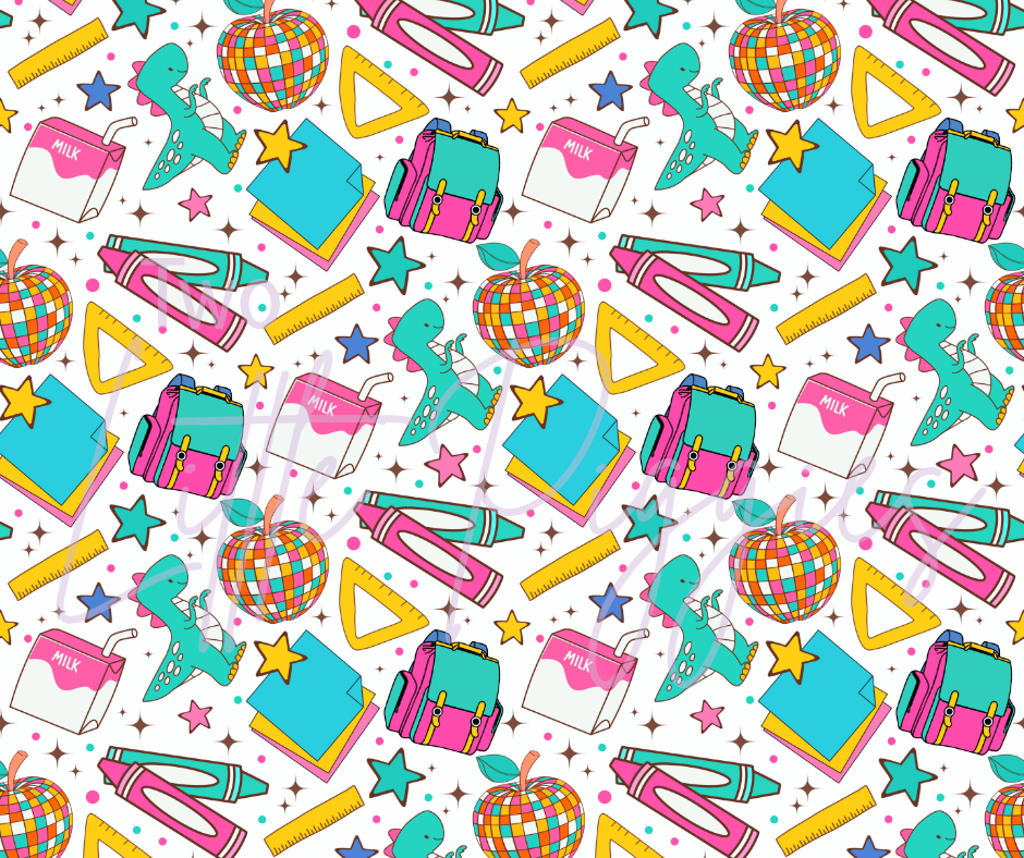 Printed Vinyl - Back to School - Disco Apple